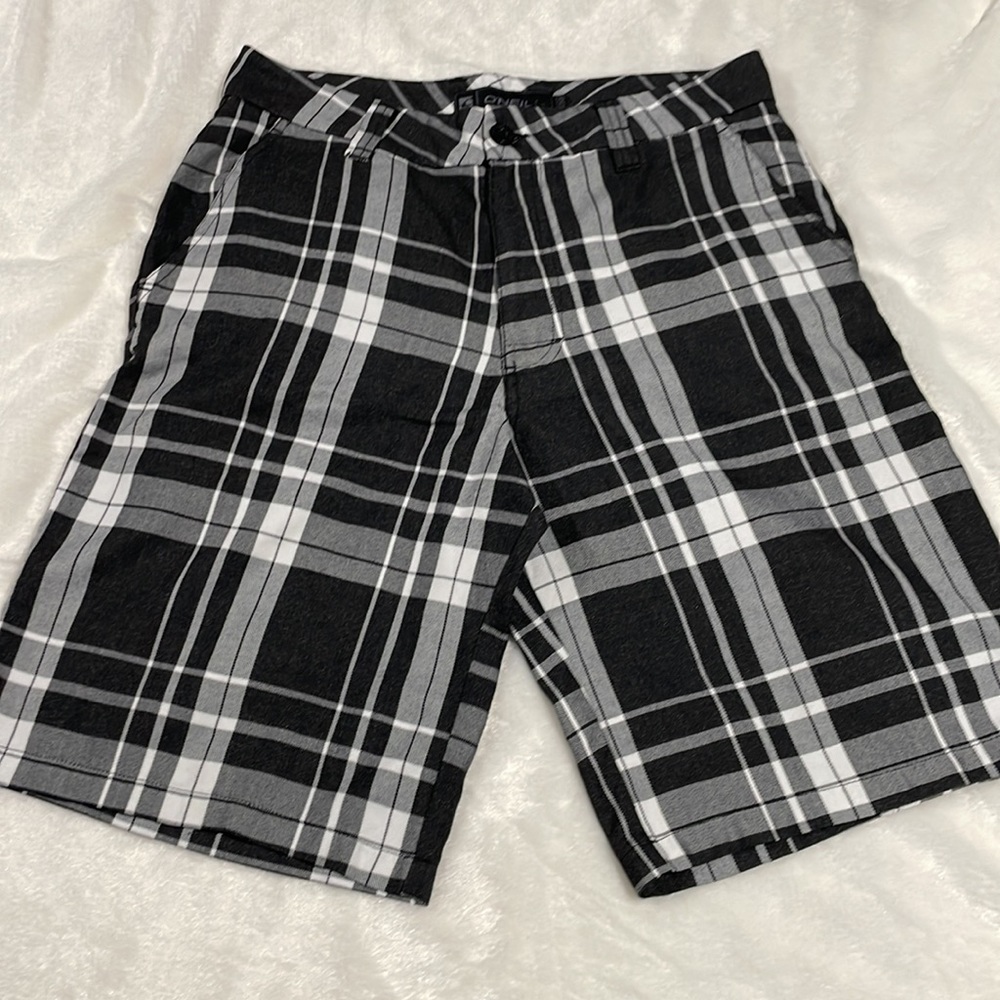 O’Neill Black and White Plaid Shorts Size 30
